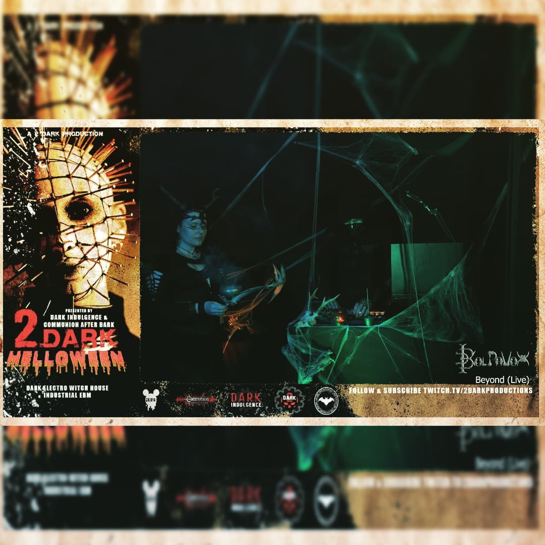 Yesterday I got the honor to be a part of 2 Dark Productions former @djscottdurand_darkindulgence and @communion_after_dark to the amazing event
2 Dark Helloween only on Twitch!

There were awesome artists and DJs from all over the globe.

I'm very impressed of them all, because everybody has his own skills and vibes! 🔥

If you missed it! Have no pressure to follow this link
www.twitch.tv/2darkproductions
or go directly to my linktr.ee in my Bio
@bolpavox and click/touch the link:
2 Dark Helloween replay. 

Thank you so much, to inviting me to this incredible event!
I appreciate it a lot! 🖤🖤

Thank you to all visitors and listeners, who enjoyed my Shamanic Noise world and all the kindly feedback to it 🖤

Thank you @selkieanderson for an awesome stagedesign and being my ritualmate! ❤️🖤

-----

#2darkhelloween #djscottdurand_darkindulgence #communionafterdark #BolPaVoX #ritualnoise #shamanicnoise #rhythmicnoise #rhythmnnoise #powernoise #spectral #spherical #atmospheric #darkelectro #electro #industrial #industrialtechno #darktechno #deepmusic #liveperformance #liveset #theclan